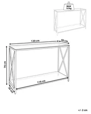Console Table AUDET Tempered Glass Silver_857862
