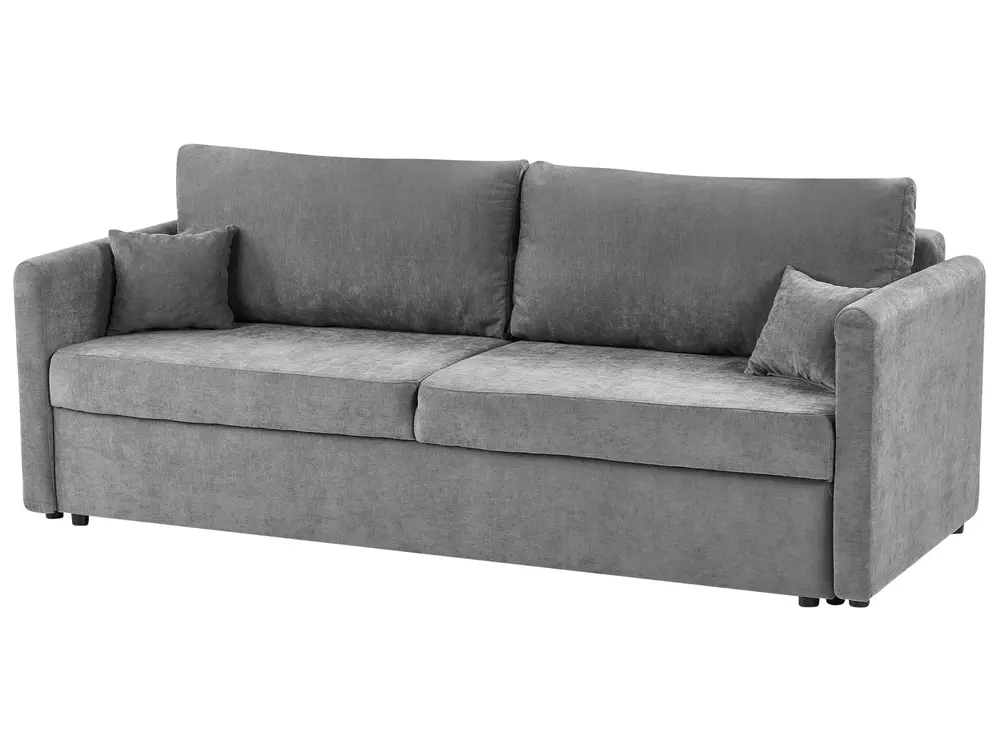 Sofa Bed 3 Seater BLEIK with Storage Chenille Light Grey_944956