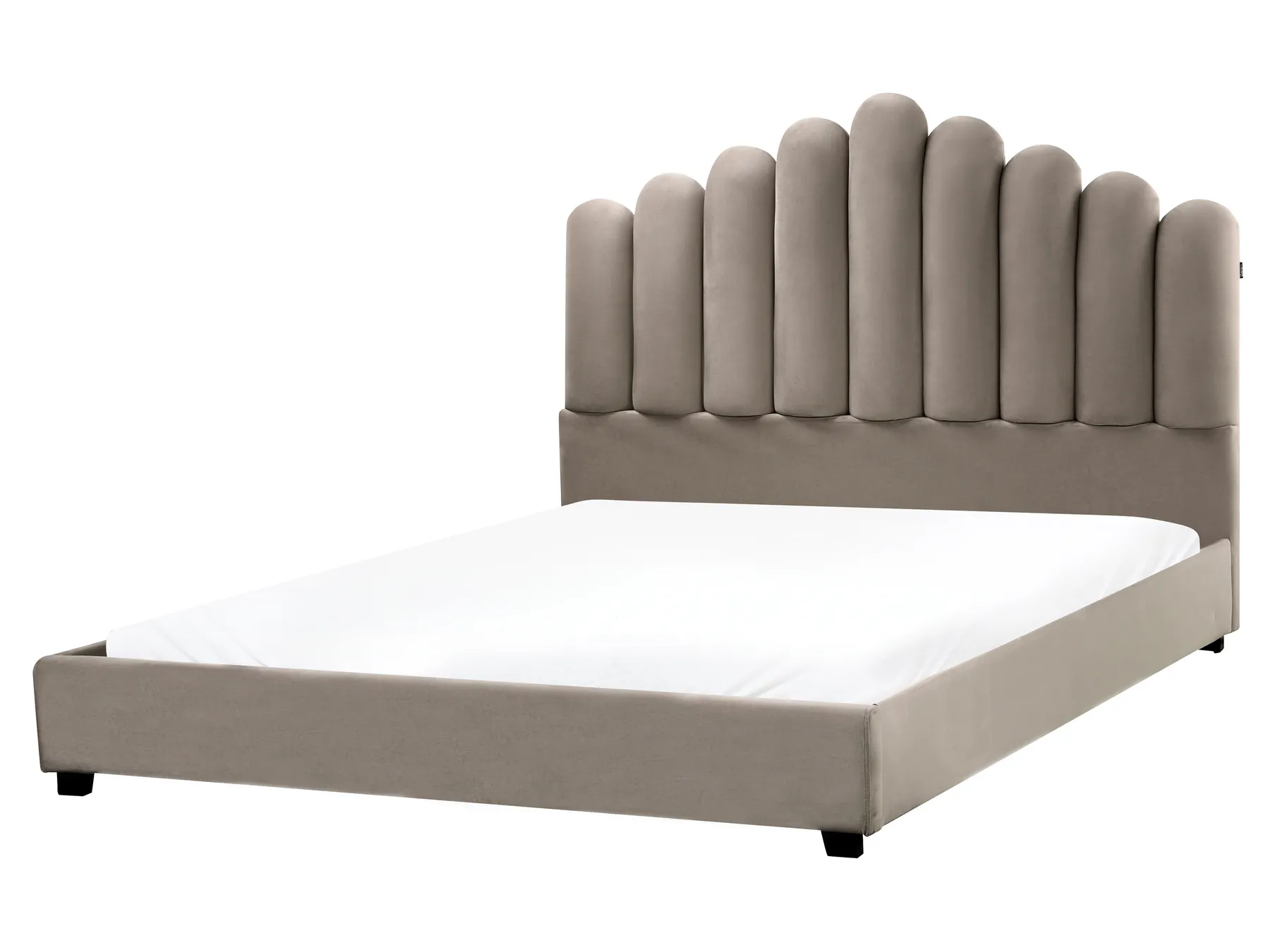 Bed Velvet VINCENNES 160 x 200 cm (EU King Size) Taupe_974776
