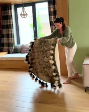 Teppich KAHTA Grün ø 120 cm Baumwolle_1171483