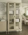 Vitrine mit Glastüren GLEORA Metall Hellbeige