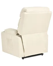 Electric Recliner Chair ETER Faux Leather Beige_1003018