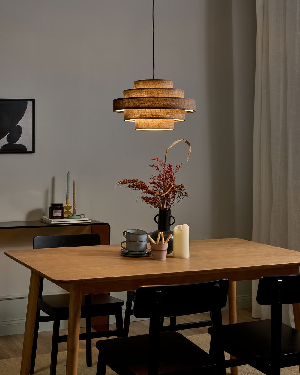 Oslonjena lampa EREBATO lan Smeđi