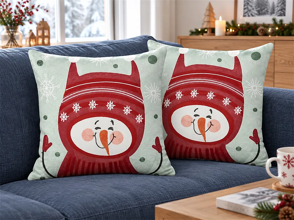Set of 2 Decorative Cushions CUPCAKE 45 x 45 cm Cotton Red_1184013