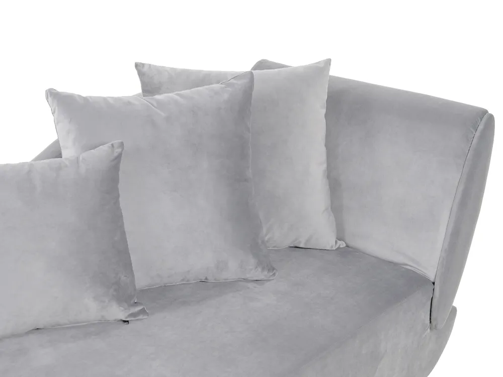 Rechtsseitige Chaiselongue MERI mit Stauraum Samtstoff Hellgrau_903535