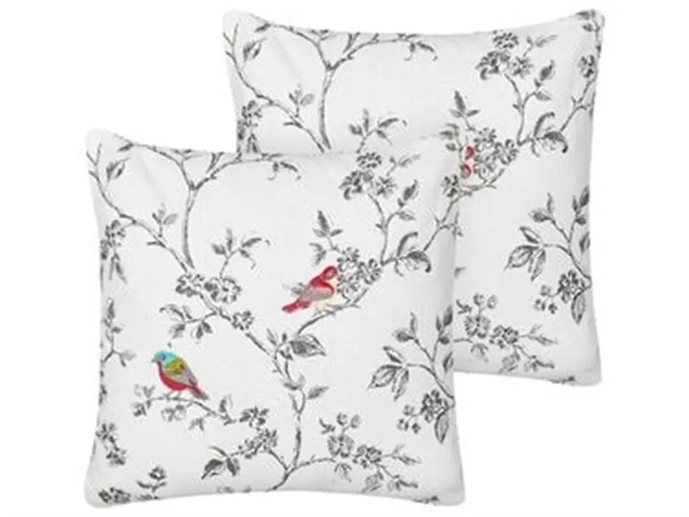 Throw Cushion DILLENIA 45 x 45 cm Cotton White_1183772