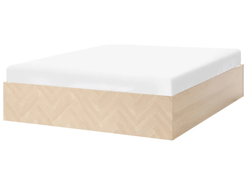 Ottoman Bed without Headboard ETEL Light Brown 160 x 200 cm (EU King Size)_1047568