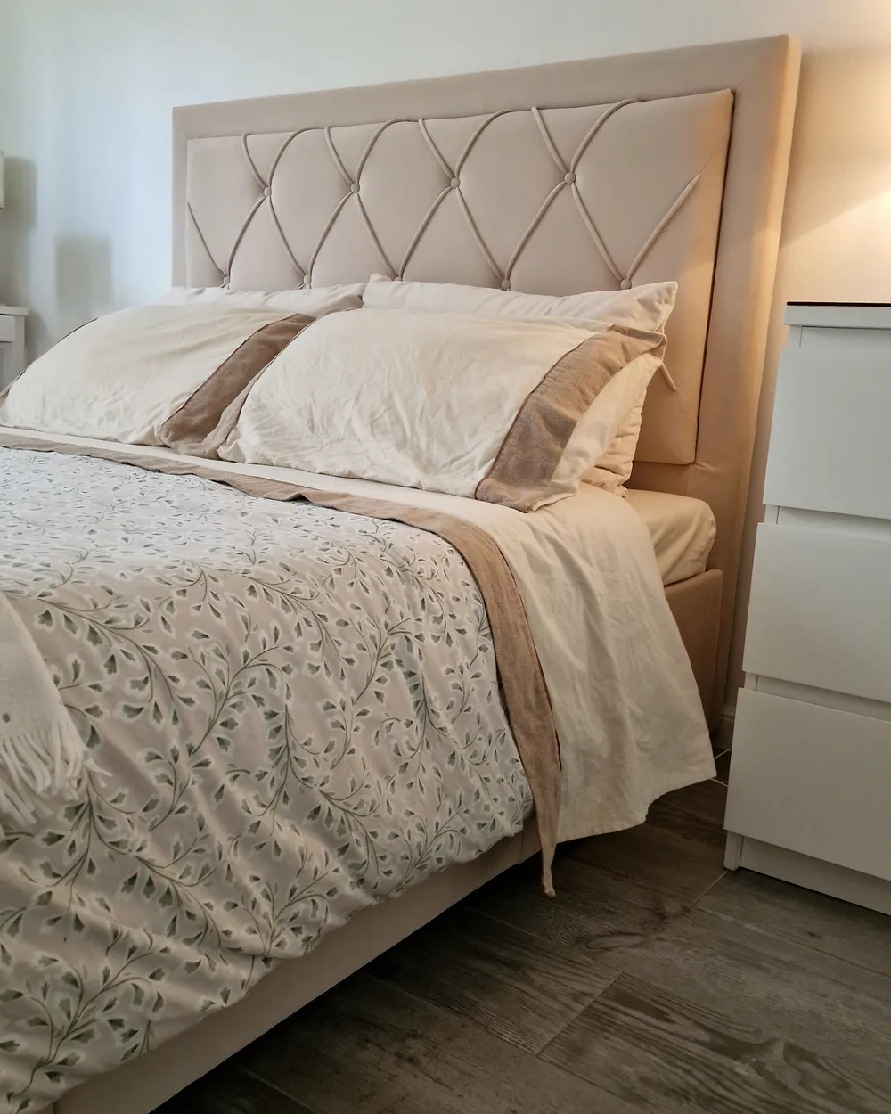 Bed with Storage Drawers LIEVIN Velvet Beige 140 x 200 cm (EU Double)_915840