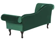 Linksseitige Chaiselongue LATTES Samtstoff Dunkelgrün_791496