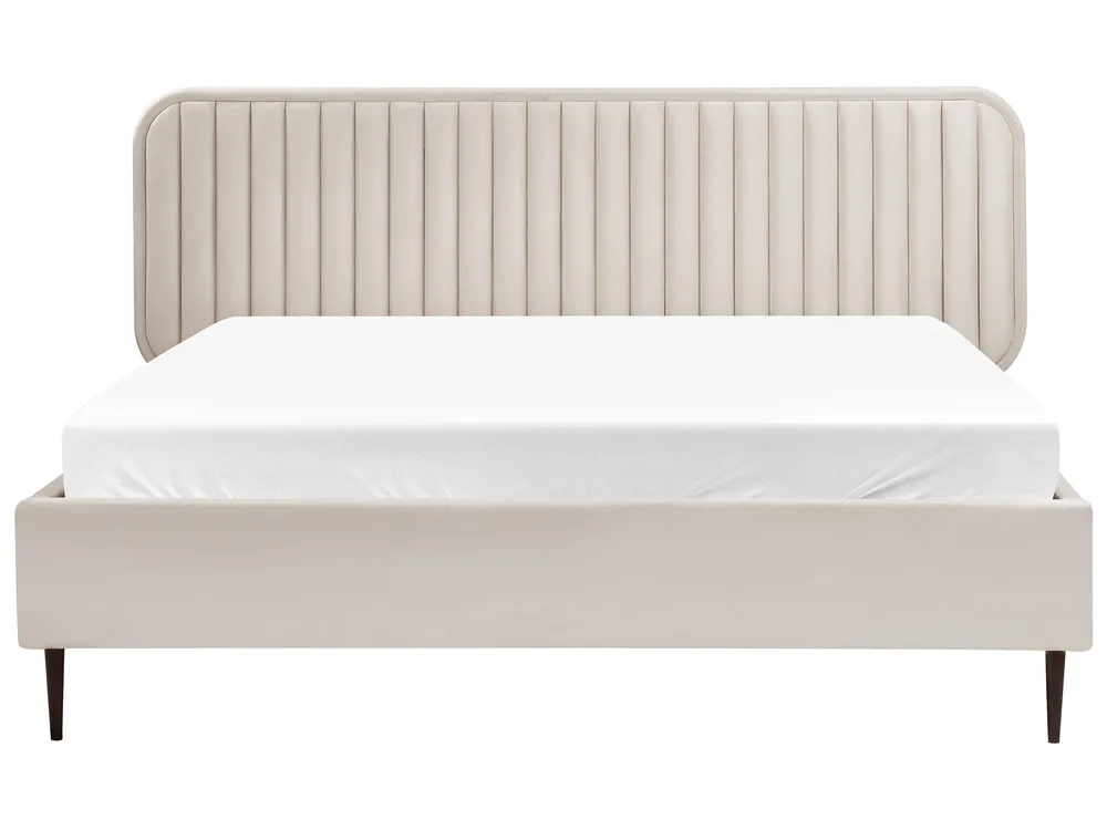 Bed Velvet BRIN 160 x 200 cm (EU King Size) Beige_941831