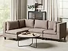 Modul Ecksofa 4-Sitzer UNSTAD Stoff Braun rechtsseitig