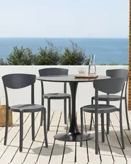Set of 4 Garden Chairs VIESTE Dark Grey_861692