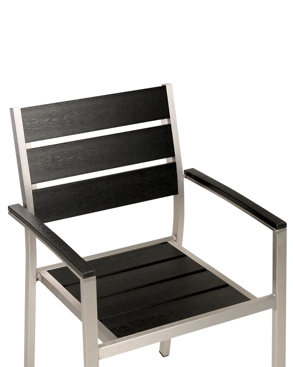 Gartenstuhl 6er Set VERNIO Schwarz / Silber_862859