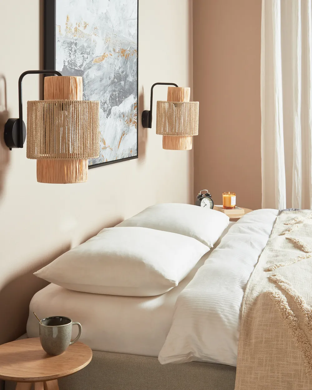 Wandlampe 2er Set JAMMA Papierschnur Naturfarben_899948