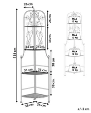 Eckregal BIELLA 35 cm 158 cm Metall Weiß_792354