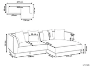 Corner Sofa 3 Seater SATER Fabric Brown Left Hand_1019353