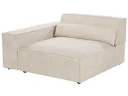 Modul Ecksofa 3-Sitzer HELLNAR mit Ottomane Samtstoff Hellbeige linksseitig_910847