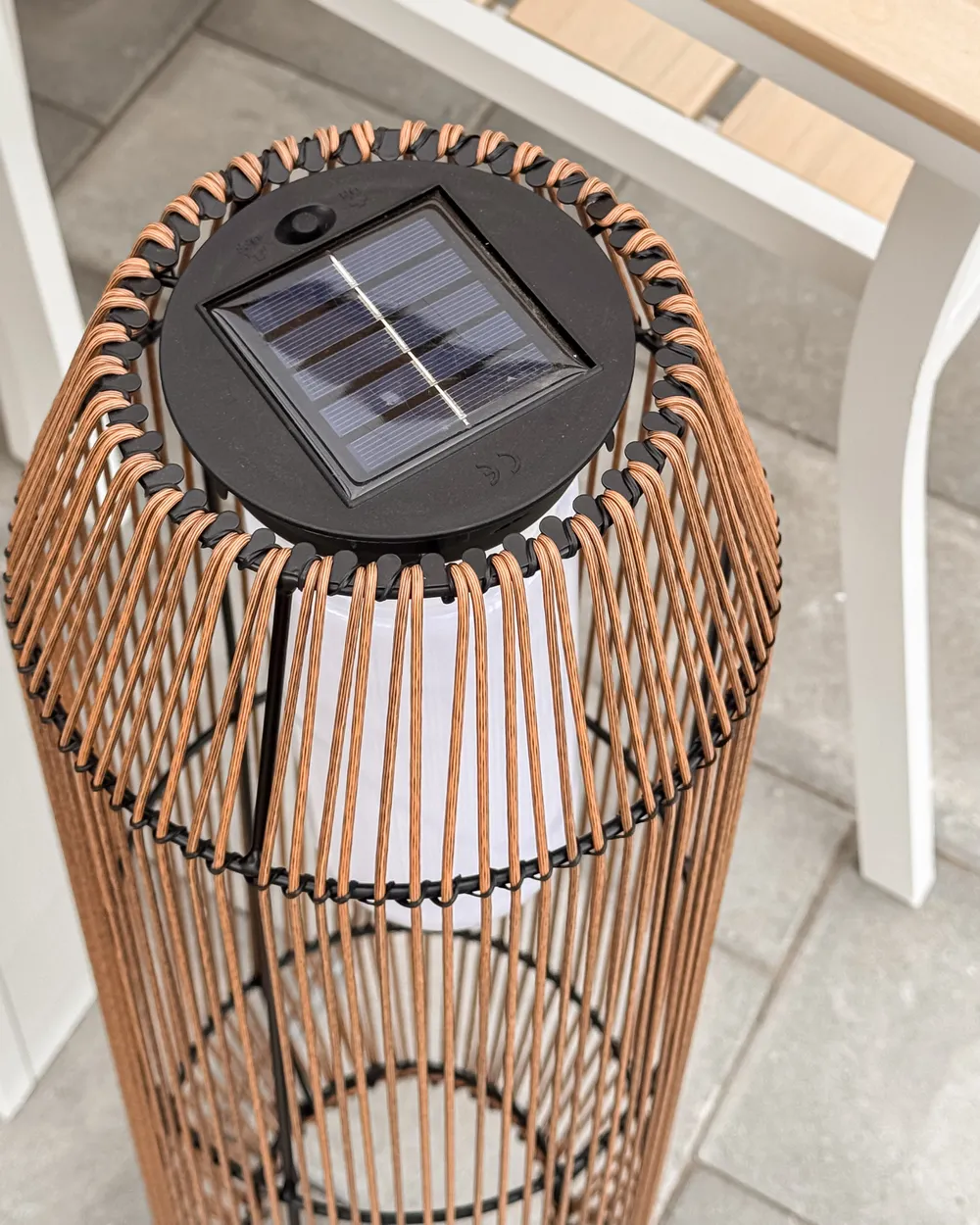 Solarbetriebene Laterne DONGWE 70 cm Naturfarben_1071451