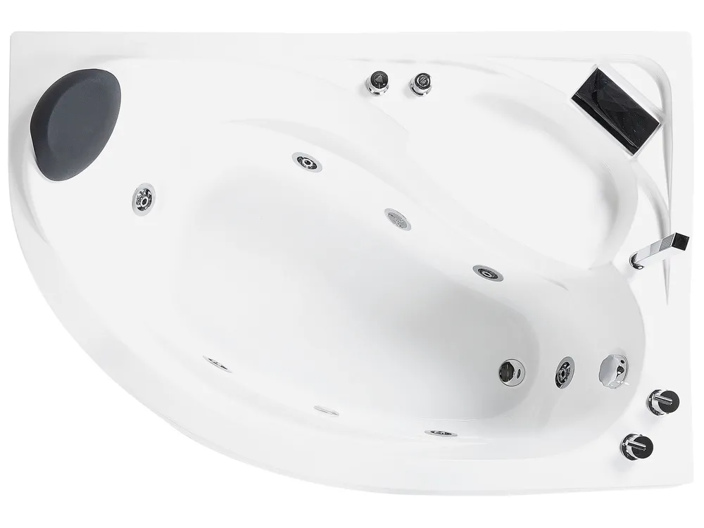 Whirlwanne Eckmodell mit LED NEIVA 150 x 100 cm Weiß linksseitig_796379