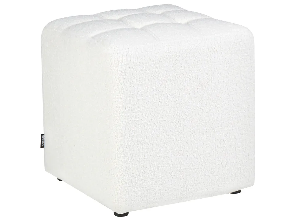 Pouf KANSAS Bouclé Weiß_924363
