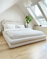 Waterbed Faux Linen LAVARDENS 160 x 200 cm (EU King Size) Light Beige_985135