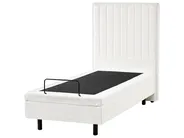 Bett verstellbar Bouclé DUKE II 80 x 200 cm Cremeweiß_1026178
