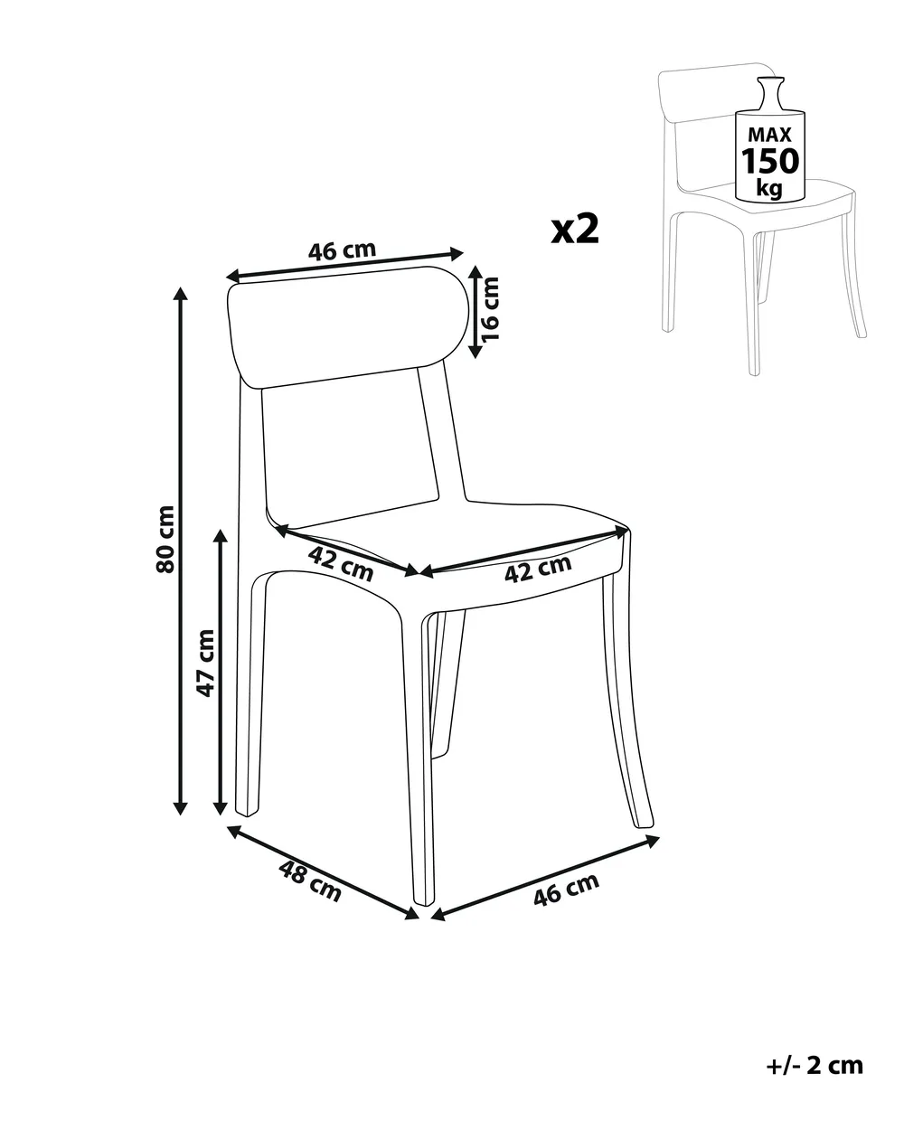 Esszimmerstuhl 2er Set COVINGTON Transparent_844639
