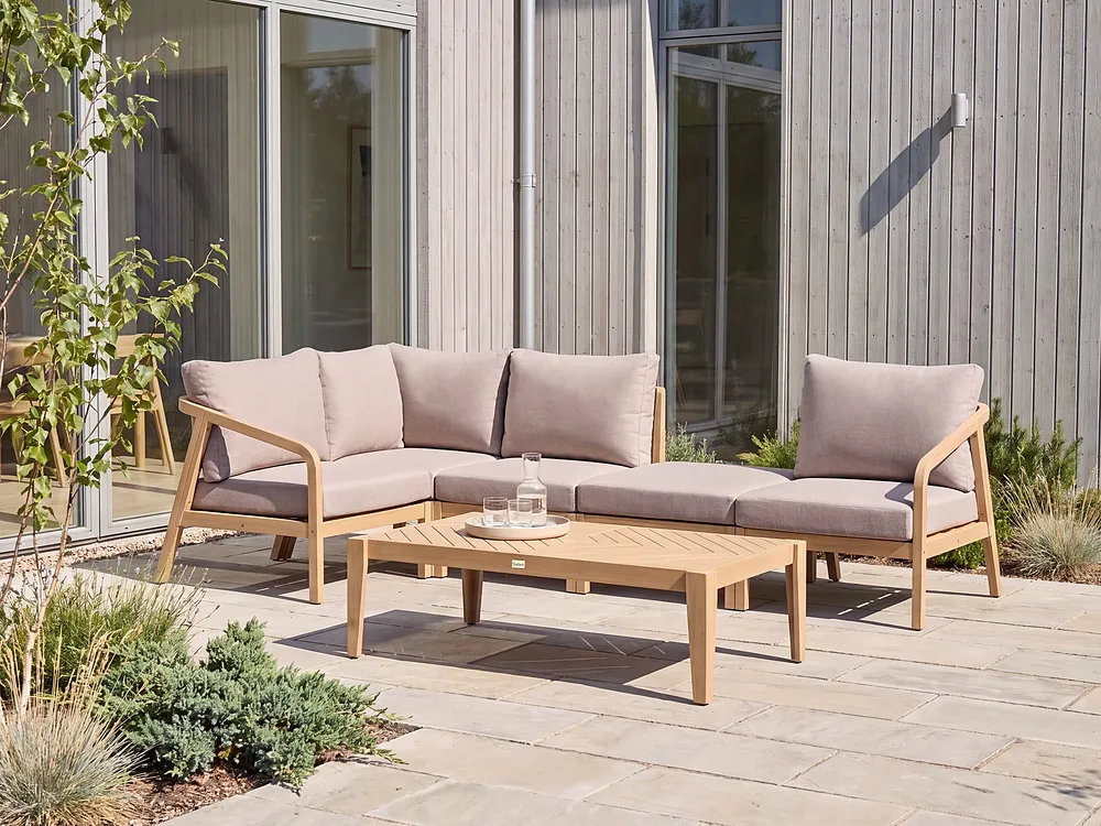 Garden Coffee Table RIVELLO 123 cm 68 cm Acacia Wood Light Brown_1156399
