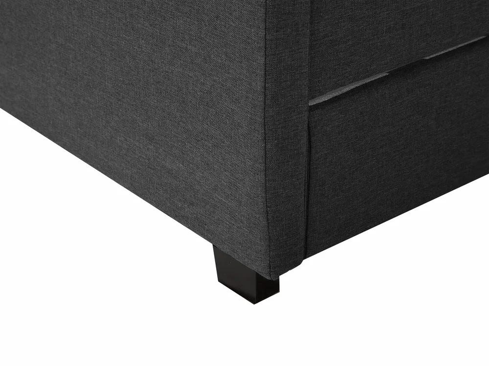 Bed with Storage Drawers MONTPELLIER Fabric Dark Grey 180 x 200 cm (EU Super King)_709566