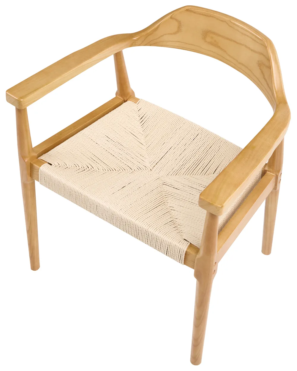 Set of 2 Dining Chairs OAKDALE Wood Light Brown/ Beige_1064964