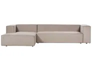 Ecksofa 3-Sitzer VERNON Samtstoff Beige rechtsseitig_887803