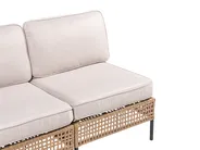 U-Shape Garden Sofa 6 Seater OMEGANA Modular PE Rattan Light Beige_1040776