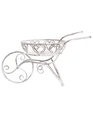 Pflanzenständer VETCH 58 cm Metall Cremeweiß_1093887