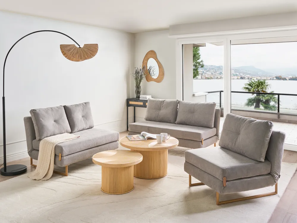 Sofa Set 6-Sitzer JERSLEV Stoff Grau
