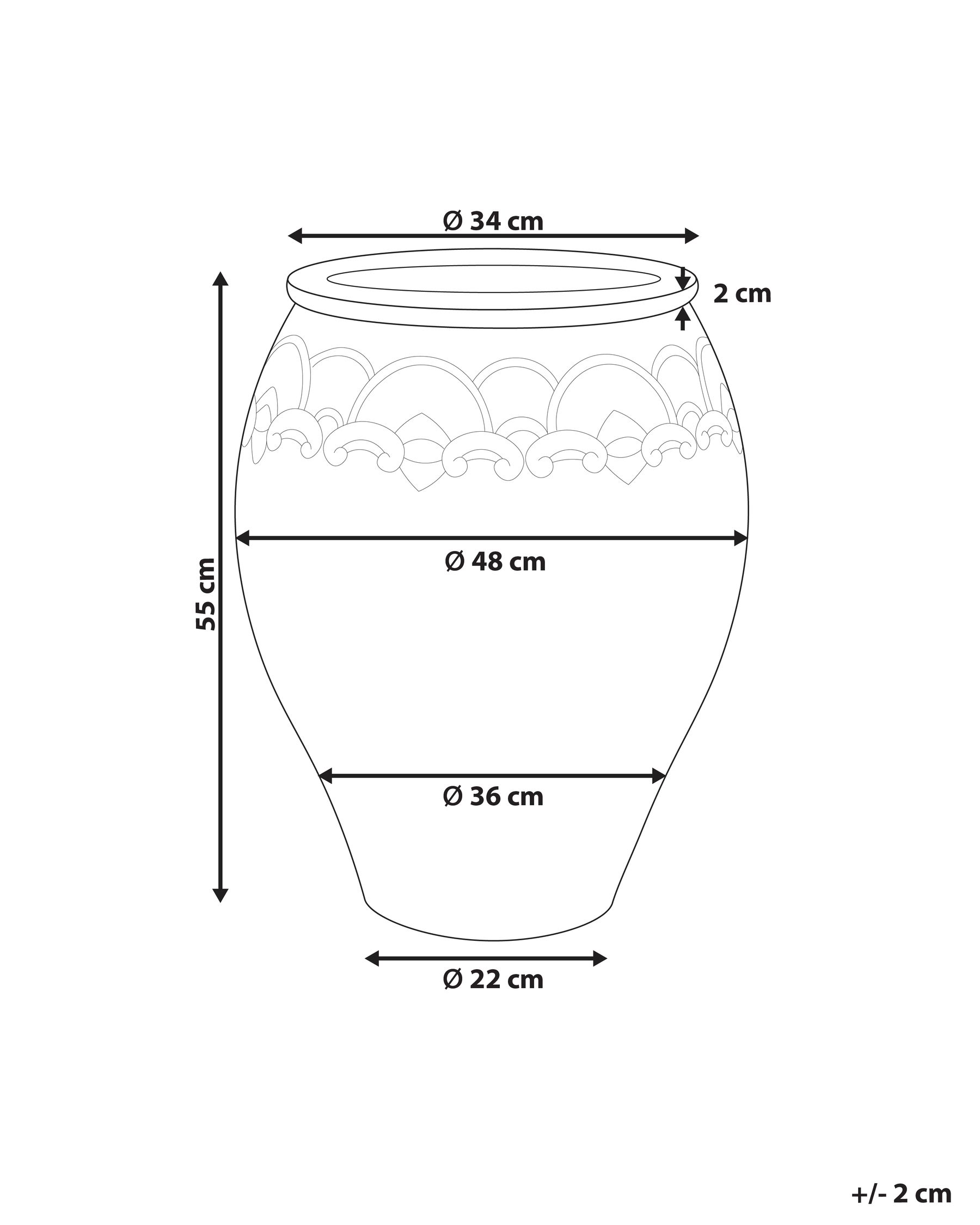 Plant Pot PYRUS 48 cm Brown_930803