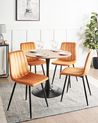 Esszimmerstuhl 4er Set KALISPELL Samtstoff Orange
