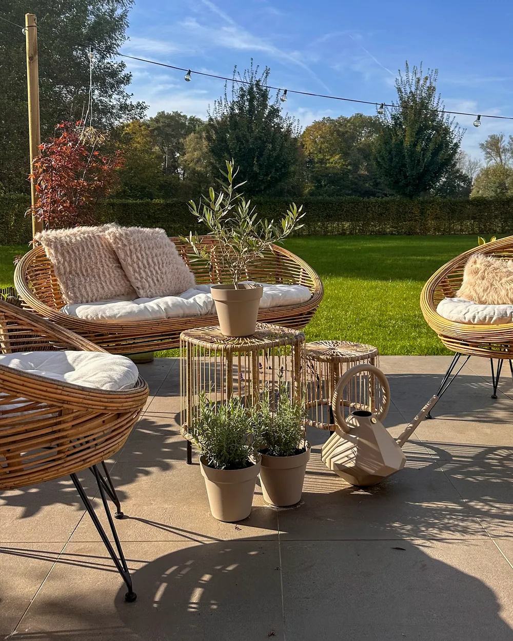 Gartensofa 2-Sitzer MARATEA Rattan Naturfarben_952434