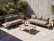 Garden Lounge Set with Table 5 Seater FIVIZZANO Acacia Wood Beige_1161045