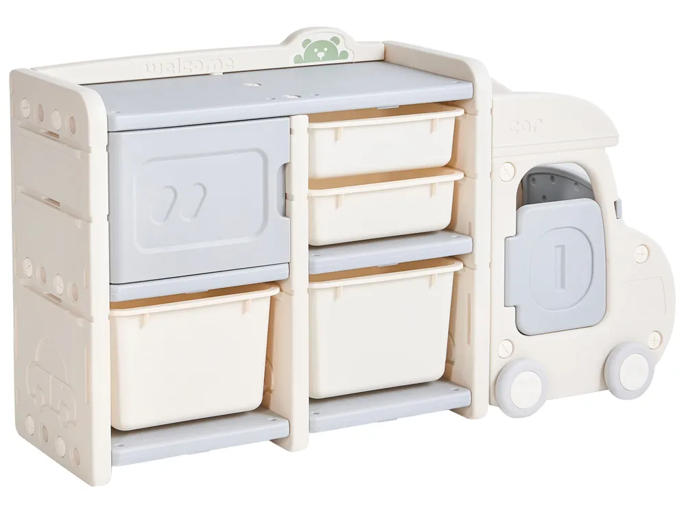 Toy Storage Organiser BULLI Truck 67 cm Beige_1123516