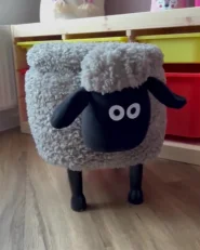 Tierhocker mit Stauraum SHEEP Schaf Stoff Grau_953200