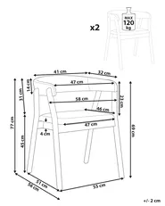 Esszimmerstuhl 2er Set MYLO Stoff Hellbraun / Braun_1068348