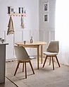 Esszimmerstuhl 2er Set DAKOTA II Stoff Cremeweiß
