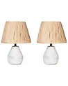 Set of 2 Table Lamps ARWADITO Ceramic Off-White