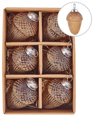 Weihnachtskugel 6er Set AMBRE Glas Gold_899330
