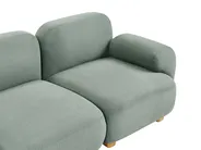 Modulsofa 2-Sitzer AMLI mit Ottomane Stoff Hellgrün_1069965
