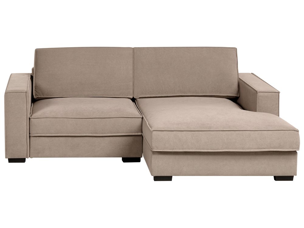 Ugaona sofa KOLDING Tkanina Sivo-bež lijevoruki