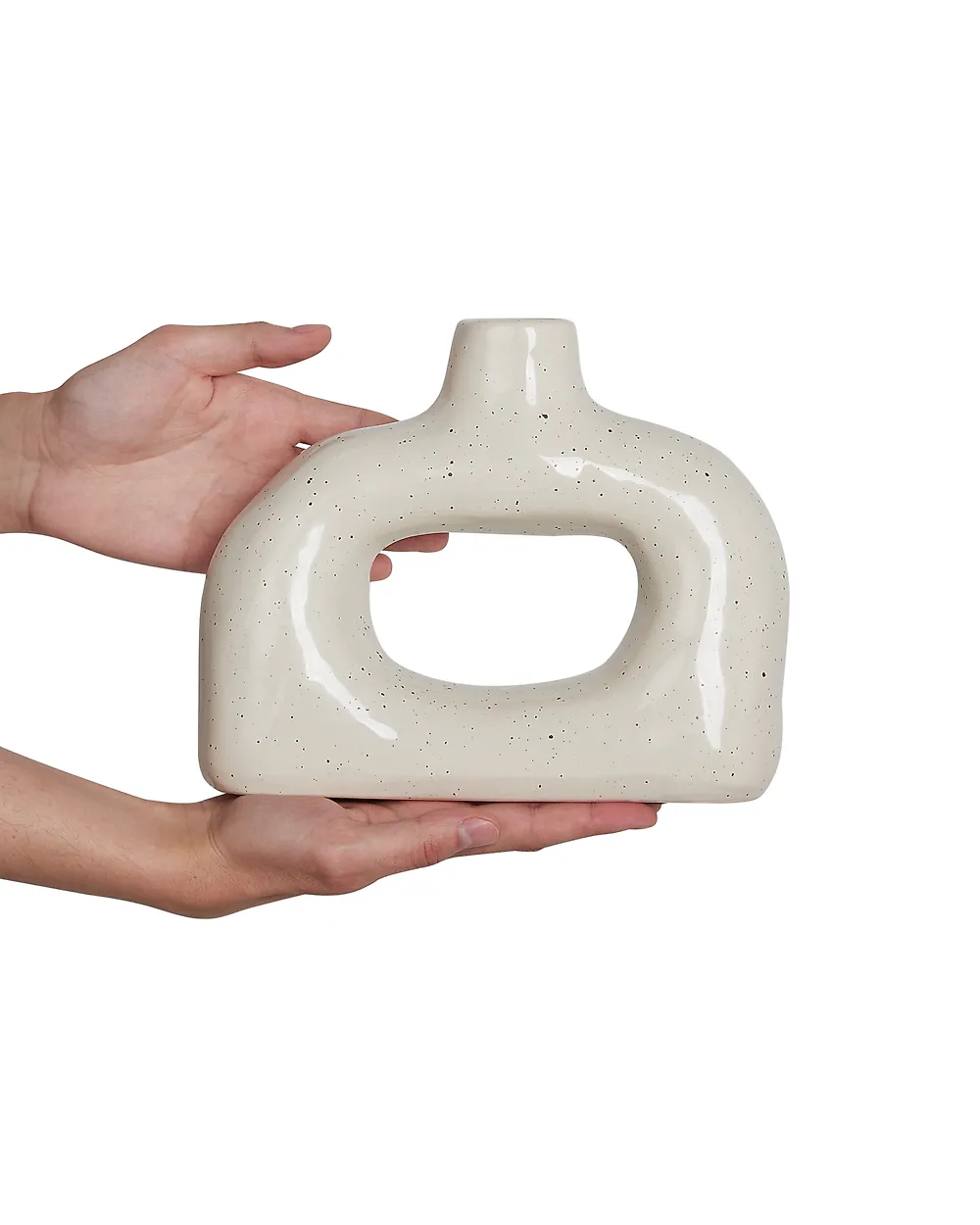 Flower Vase MOONEYE 19 cm Stoneware Off-White_935233