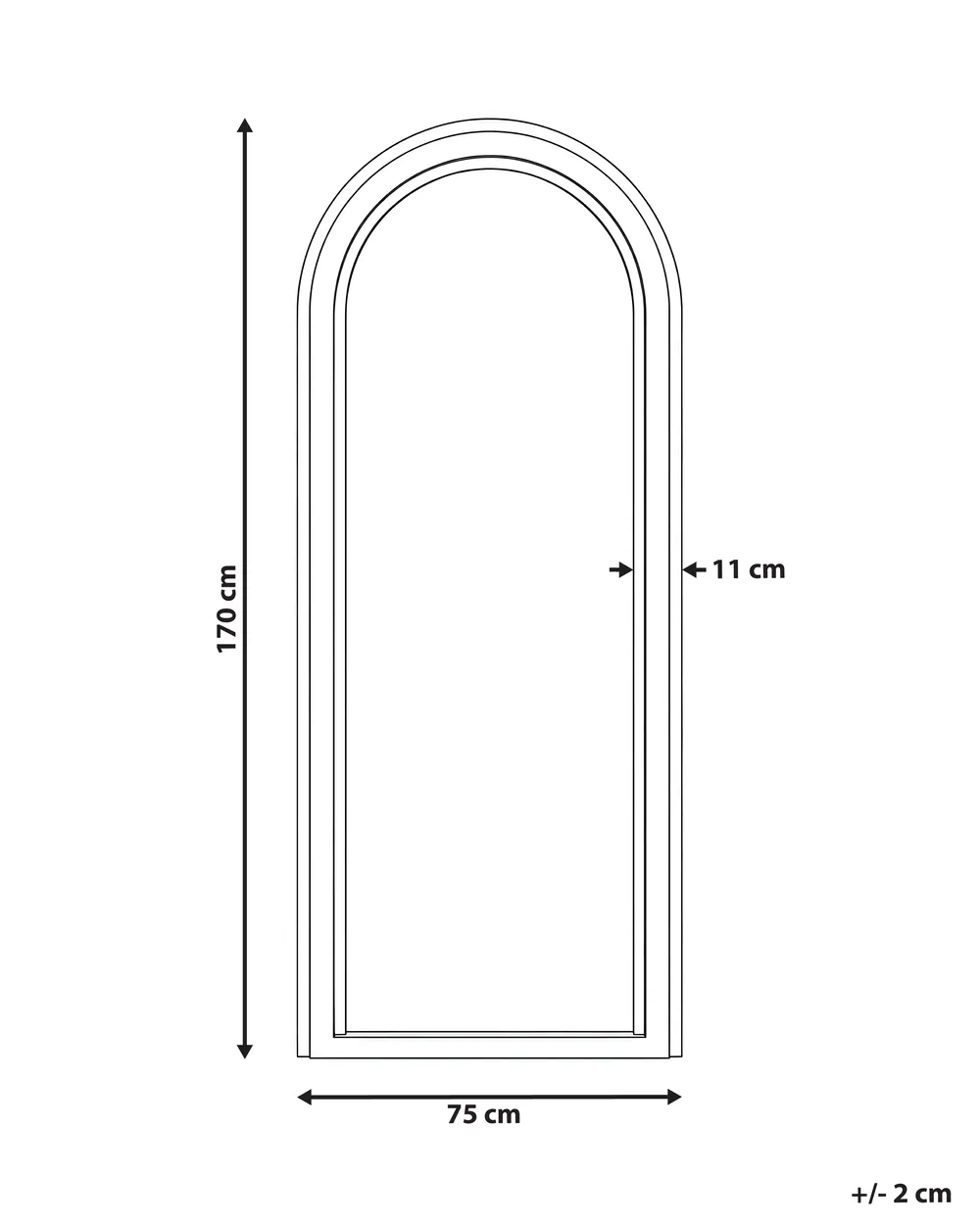 Wandspiegel CALAIS 75 cm 170 cm Beige_1144300