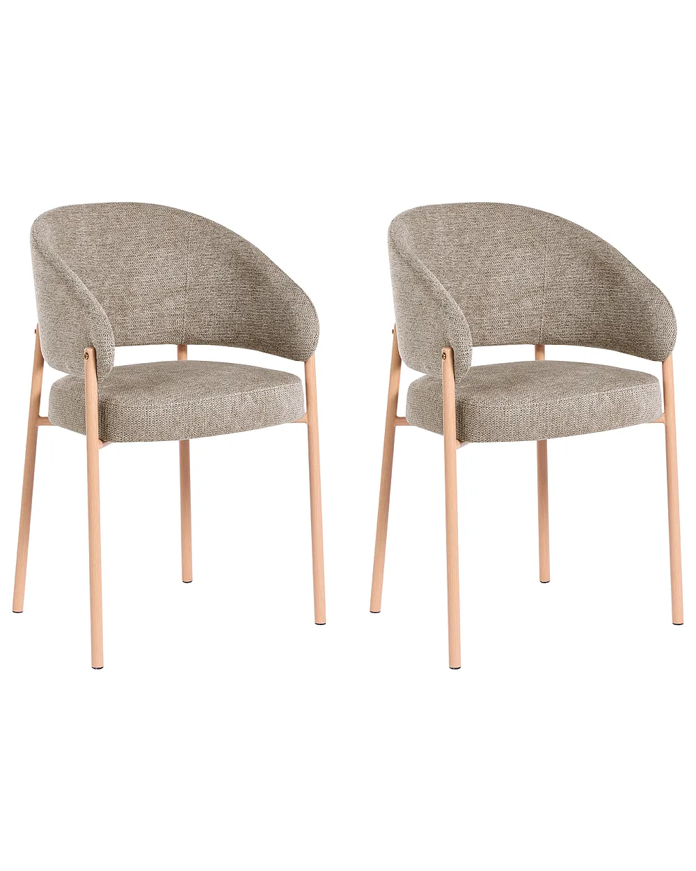 Set of 2 Dining Chairs ZANE Fabric Taupe