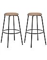 Set mit 2 Barhockern MORTON Samtstoff Hellbraun